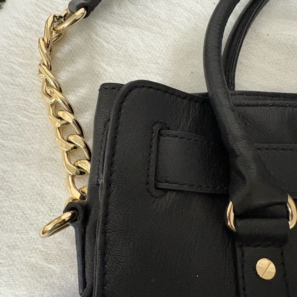 Michael kors Black Leather Satchel with Gold Hardware & Detachable Strap NWOT - Picture 9 of 11